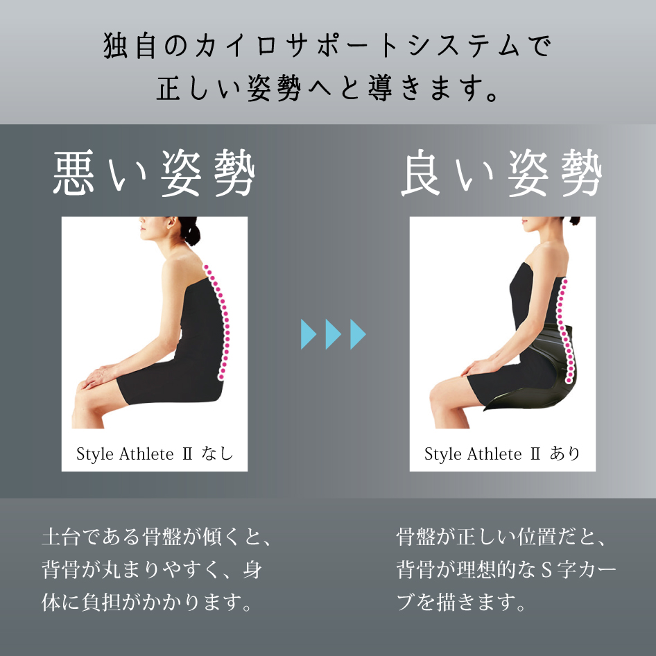 姿勢ケアシート Style Athlete2 スタイル MTG アスリートツー 骨盤矯正 腰痛 オフィス 姿勢改善 ボディメイク 関連画像5