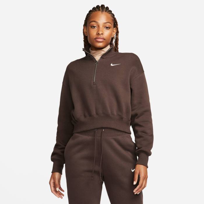 ナイキ Nike 【 Phoenix Fleece Quarter-Zip Crop Women's 】 ファッション レディースファッション トップス トレーナー レ