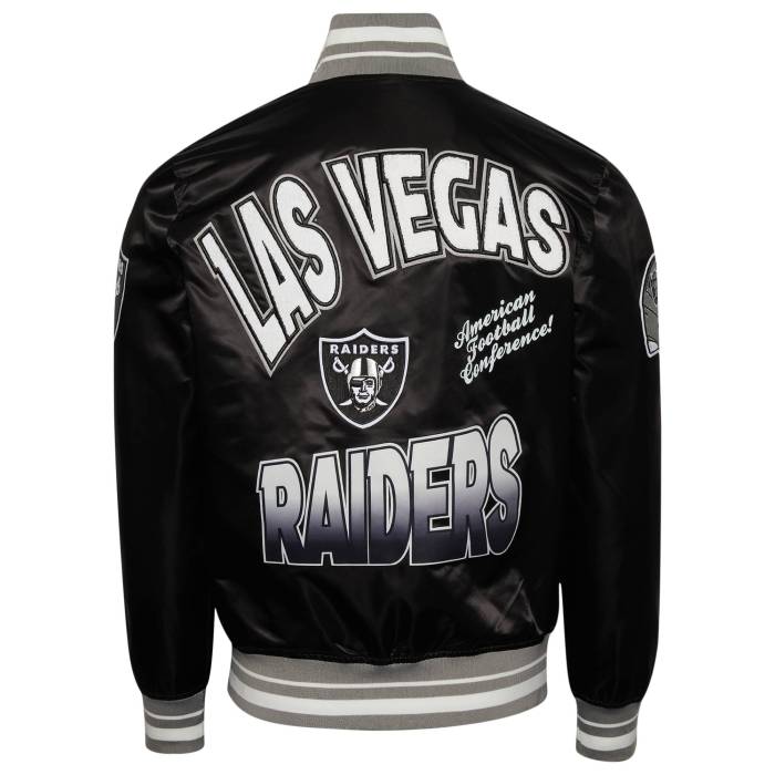 RAIDERS サテンジャケット 光沢のあるサテン生地を使った軽量スタジャン!! Mitchell & Ness