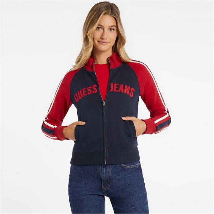 ゲス Guess 【 Logo Zip-Up Sweatshirt Women 】 ファッション レディースファッション トップス その他トップス レディー