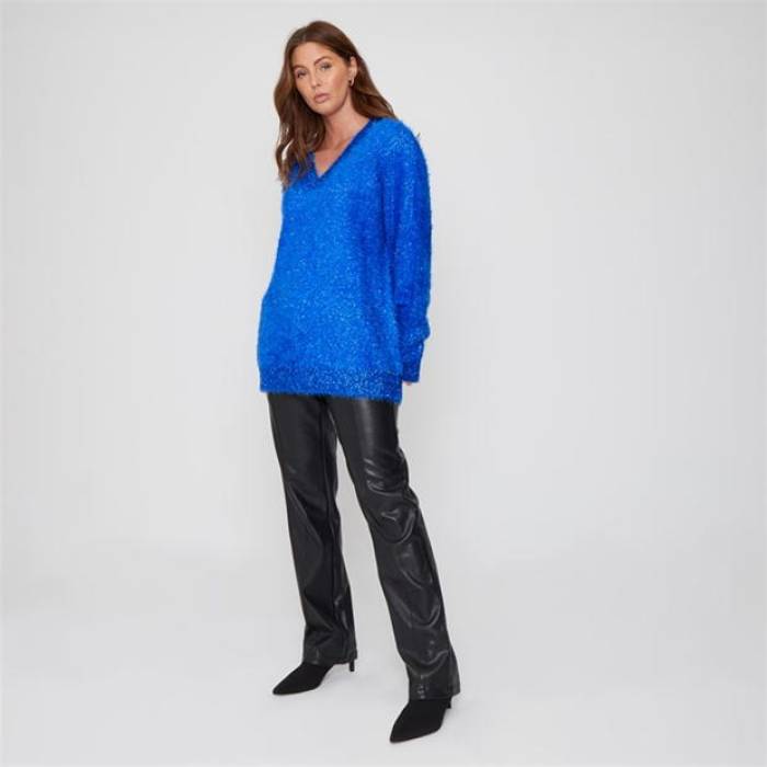 Be You 【 V Neck Blue Jumper Women 】 ファッション レディースファッション トップス その他トップス レディース