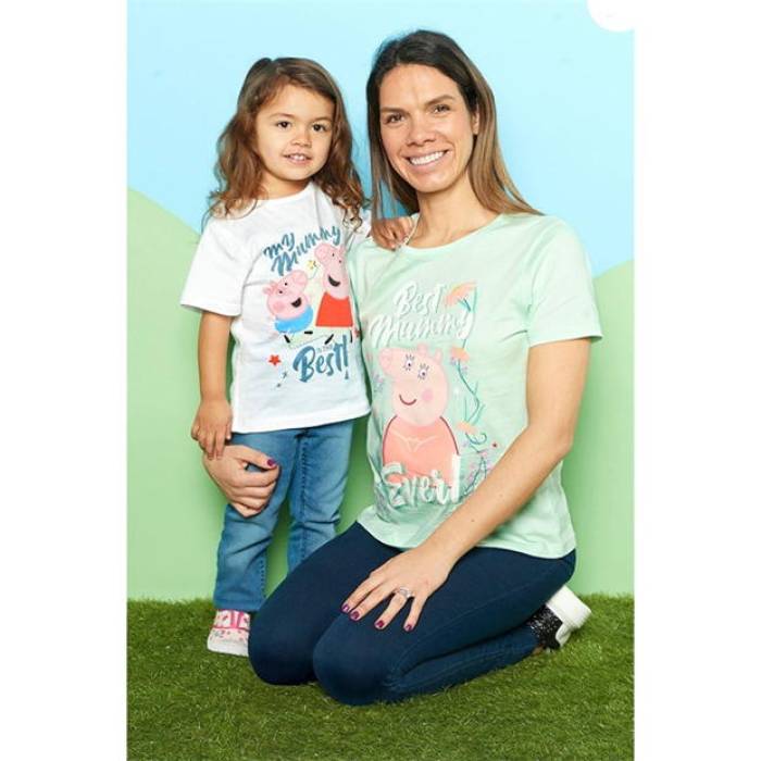 Character 【 Pig Peppa Pig Mummy Mini Me T-Shirt Women 】 レディース