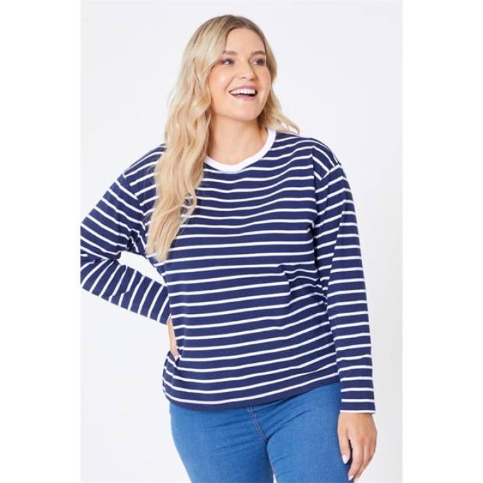 Be You 【 Long Sleeve Stripe T-Shirt Women 】 ファッション レディースファッション トップス Tシャツ カットソー レディ