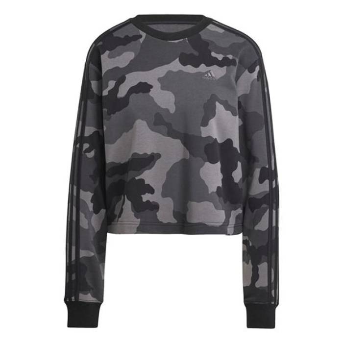 アディダス Adidas 【 Essentials 3-Stripes Camo-Print Cropped Sweatshirt Womens Women 】 レディース