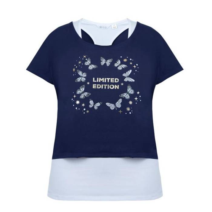 Miso 【 Double Layer T-Shirt Womens Women 】 ファッション レディースファッション トップス Tシャツ カットソー レディ
