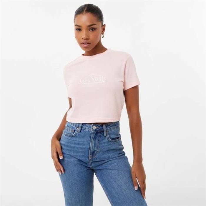 ジャック ウィルス Jack Wills 【 Eccleston Crop T-Shirt Women 】 レディース