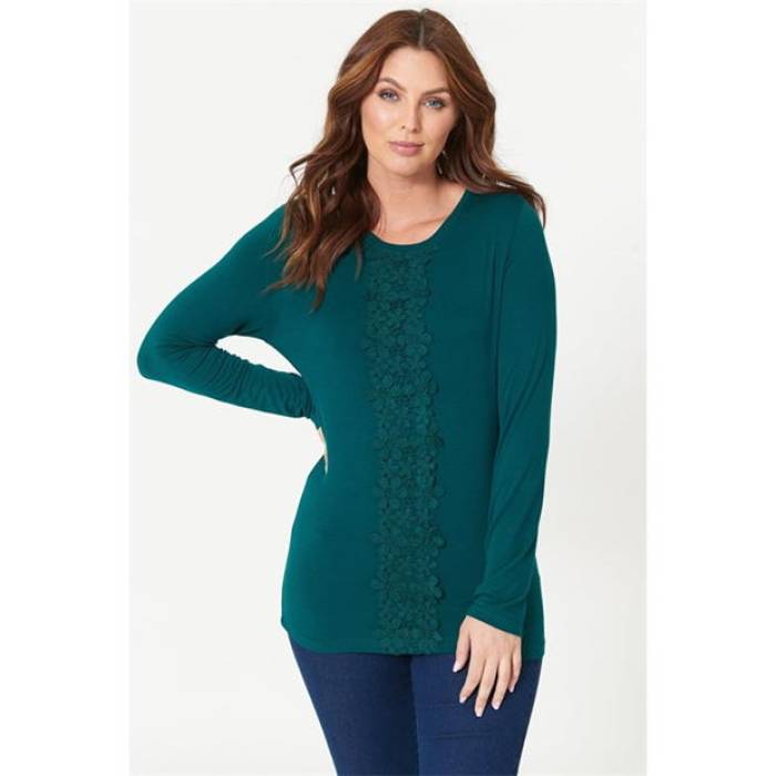 Be You 【 Crochet Trim Long Sleeve Top Women 】 ファッション レディースファッション トップス Tシャツ カットソー レデ