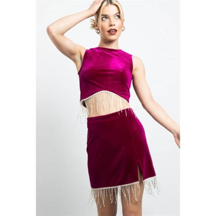 デイジーストリート Daisy Street 【 Velvet Crop Top Women 】 レディース