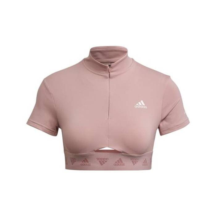 アディダス Adidas 【 Crop Zip Tee Ld99 Women 】 ファッション レディースファッション トップス Tシャツ カットソー