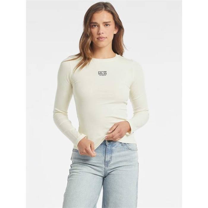 ゲス Guess 【 Long Sleeve Embroidered Logo T-Shirt Women 】 レディース