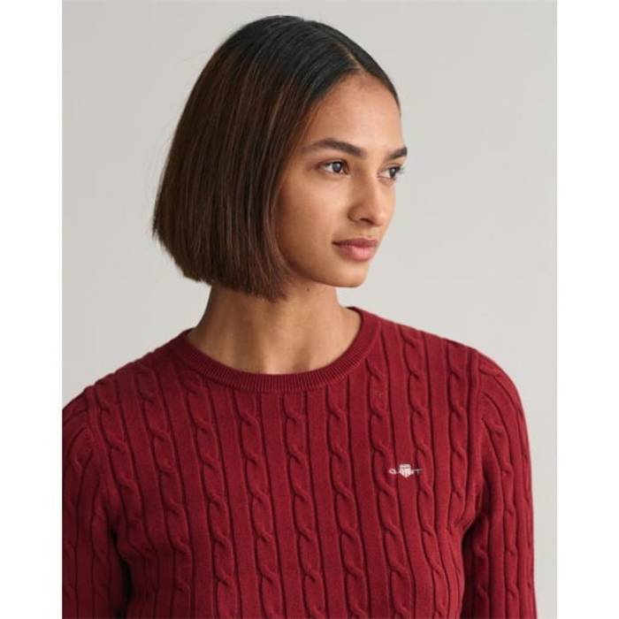 ガント Gant 【 Stretch Cotton Cable Knit Crew Neck Sweater