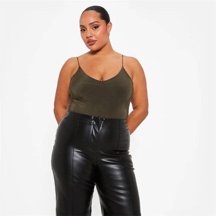 I Saw It First 【 Double Layered Cami Slinky Bodysuit Women 】 レディース