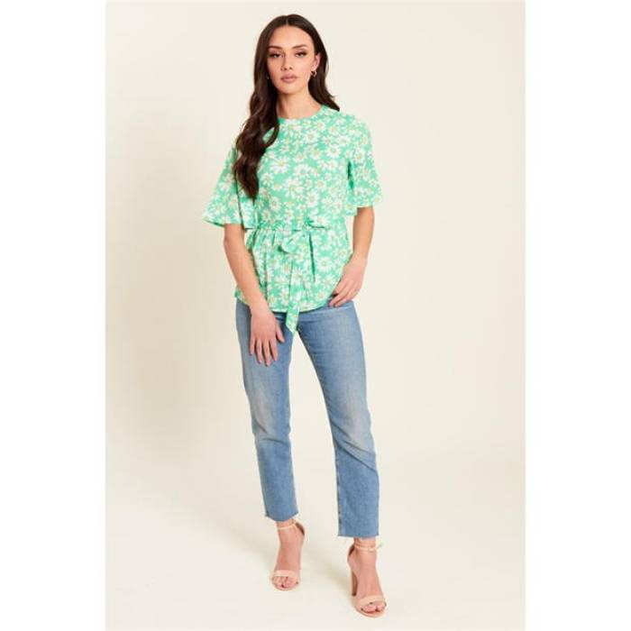 Be You 【 Floral Tie Waist Top Women 】 ファッション レディースファッション トップス その他トップス レディース