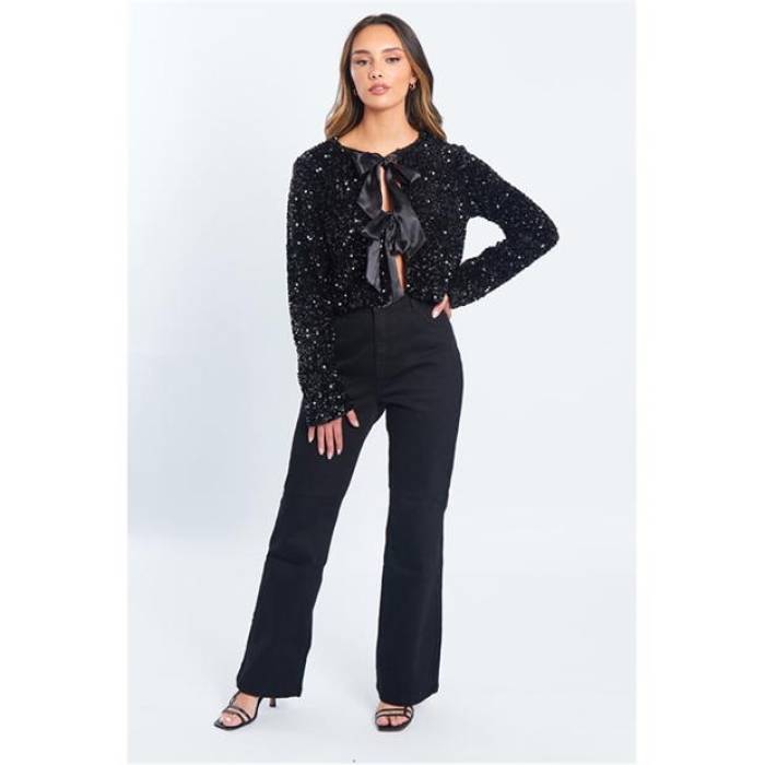 Be You 【 Sequin Bow Jacket Women 】 ファッション レディースファッション トップス シャツ ブラウス レディース