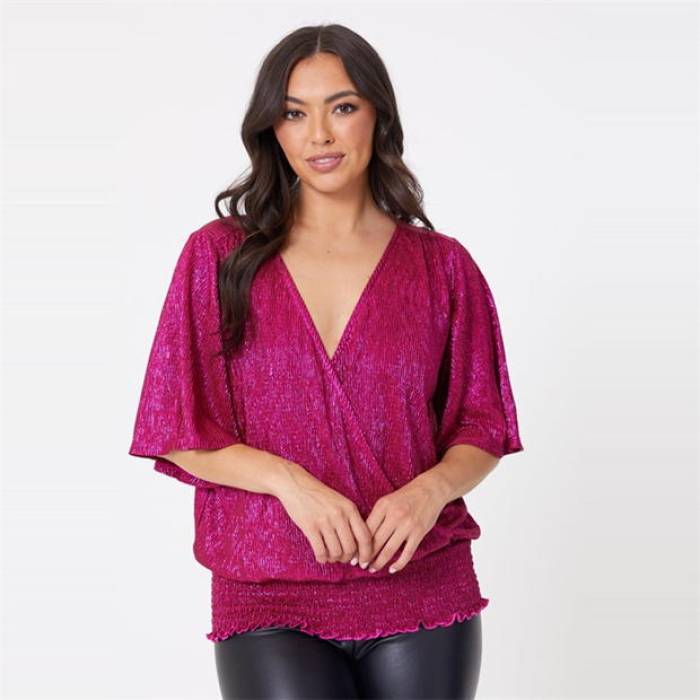 Be You 【 Lurex Wrap Top Women 】 ファッション レディースファッション トップス シャツ ブラウス レディース