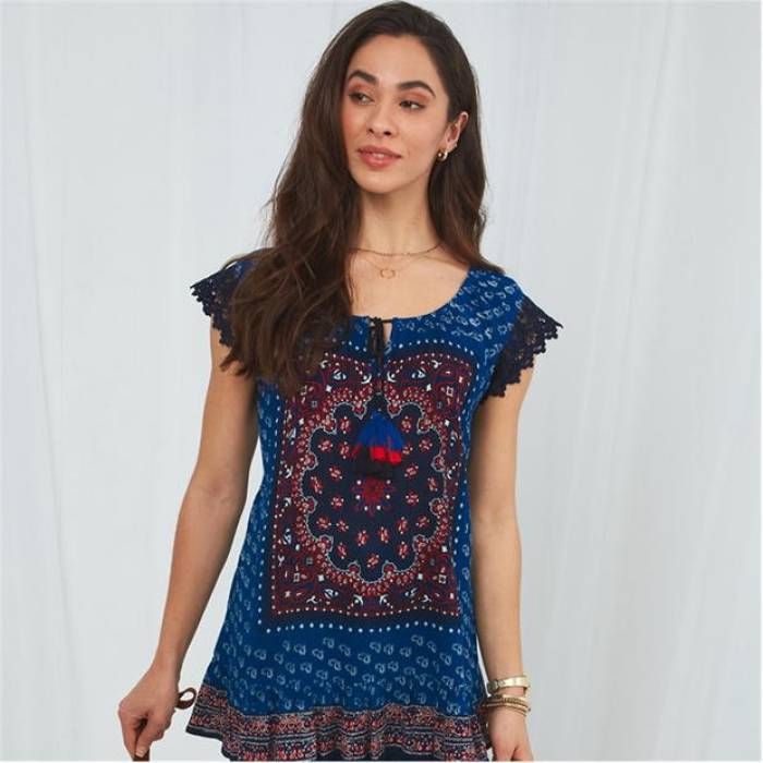 Joe Browns 【 Blue Boho Top Women 】 ファッション レディースファッション トップス シャツ ブラウス レディース