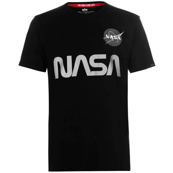 送料込★ALPHA INDUSTRIES★ Nasa Refl. l 半袖Tシャツ Alpha Industries | NASA Reflect T Shirt | Regular Fit T