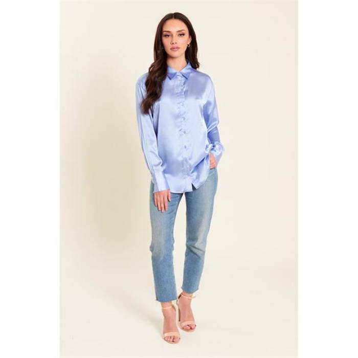 Be You 【 Satin Shirt Women 】 ファッション レディースファッション トップス シャツ ブラウス レディース