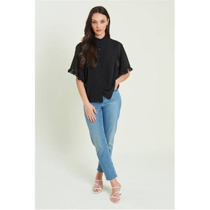Be You 【 Frill Button Through Blouse Women 】 ファッション レディースファッション トップス シャツ ブラウス レディー