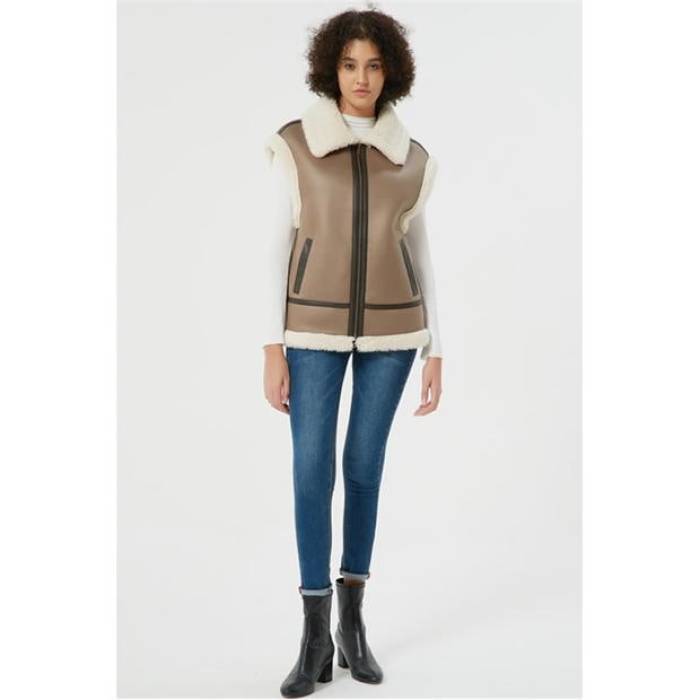 Be You 【 Suedette Aviator Gillet Women 】 ファッション レディースファッション トップス ベスト ジレ レディース