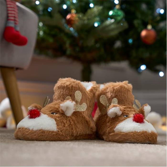 Linea y Kids Christmas Reindeer Slipper Boot Kids z WjA LbY