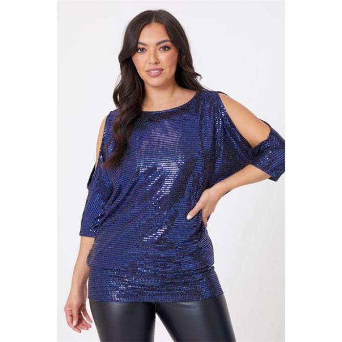 Be You 【 Glitter Cold Shoulder Top Women 】 ファッション レディースファッション トップス シャツ ブラウス レディー
