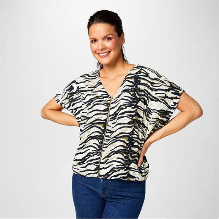 Biba 【 Zip Front Top Women 】 ファッション レディースファッション トップス シャツ ブラウス レディース