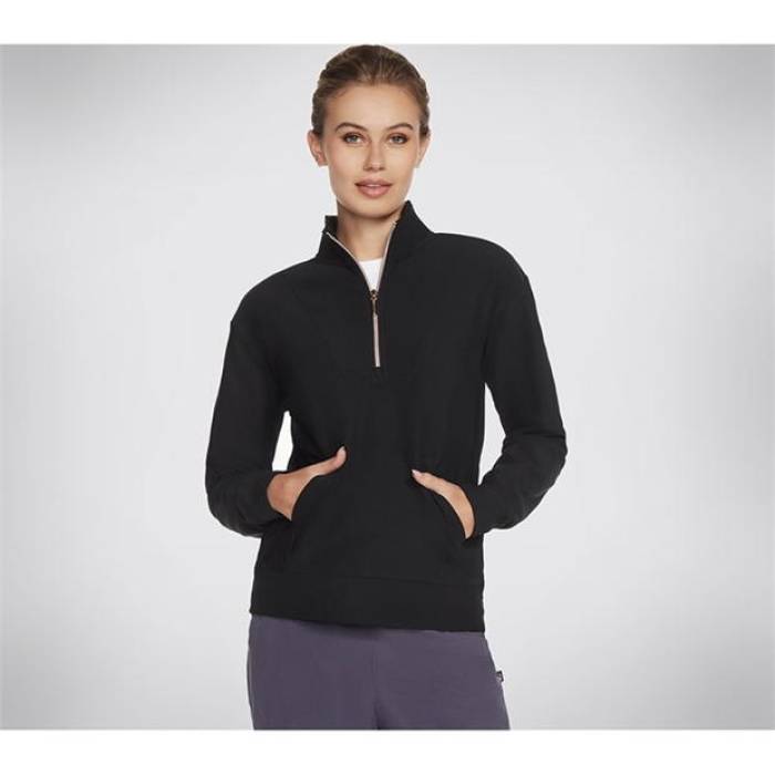 スケッチャーズ Skechers 【 Goluxe Rib 1 4 Zip Fleece Womens Women 】 レディース