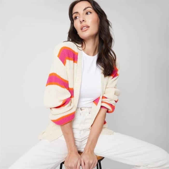 Be You 【 Stripe Cardigan Women 】 ファッション レディースファッション トップス カーディガン ボレロ レディース
