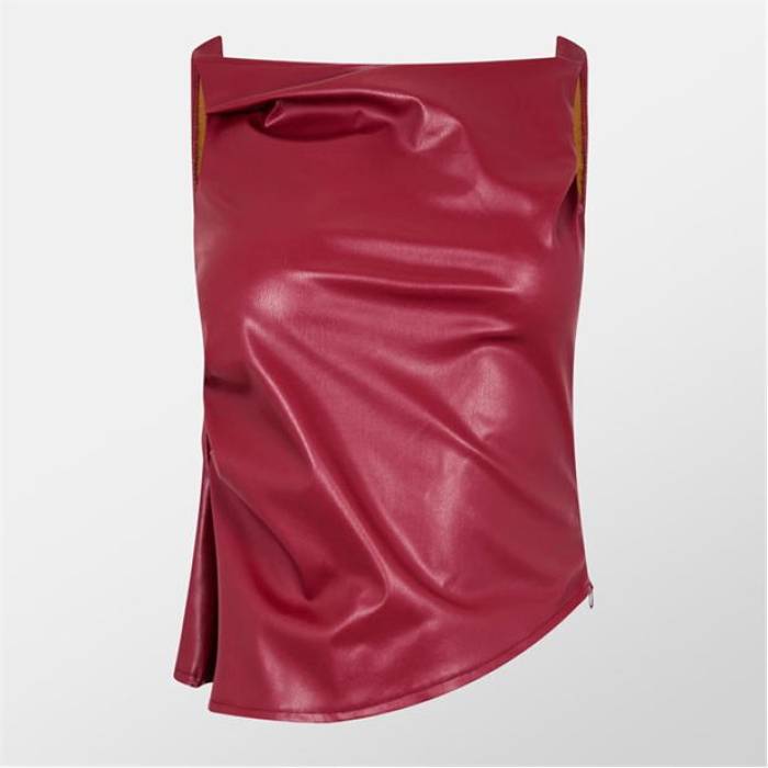 Missy Empire 【 Leather Twisted One Shoulder Top Women 】 ファッション レディースファッション トップス その他トップス