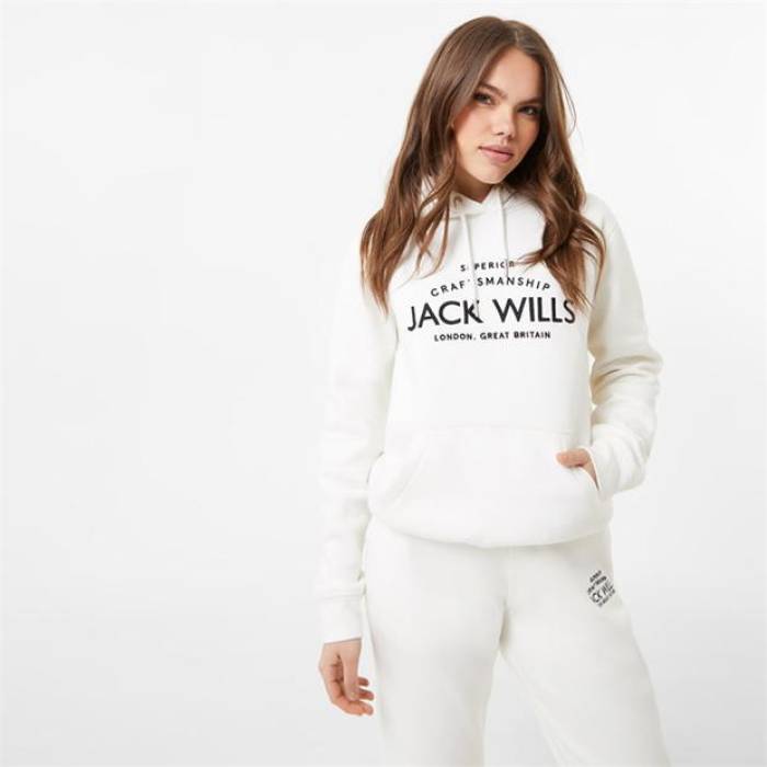 ジャック ウィルス Jack Wills 【 Hunston Graphic Logo Hoodie Women 】 レディース