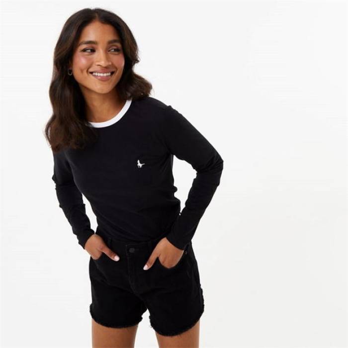 ジャック ウィルス Jack Wills 【 Trinkey Long Sleeve Ringer T-Shirt Women 】 レディース