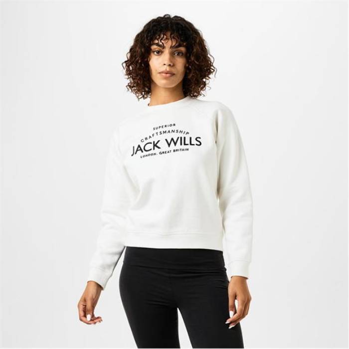ジャック ウィルス Jack Wills 【 Hunston Graphic Crew Neck Sweatshirt Women 】 レディース