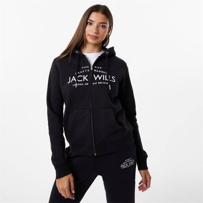 ジャック ウィルス Jack Wills 【 Hunston Logo Zip Hoodie Women 】 レディース
