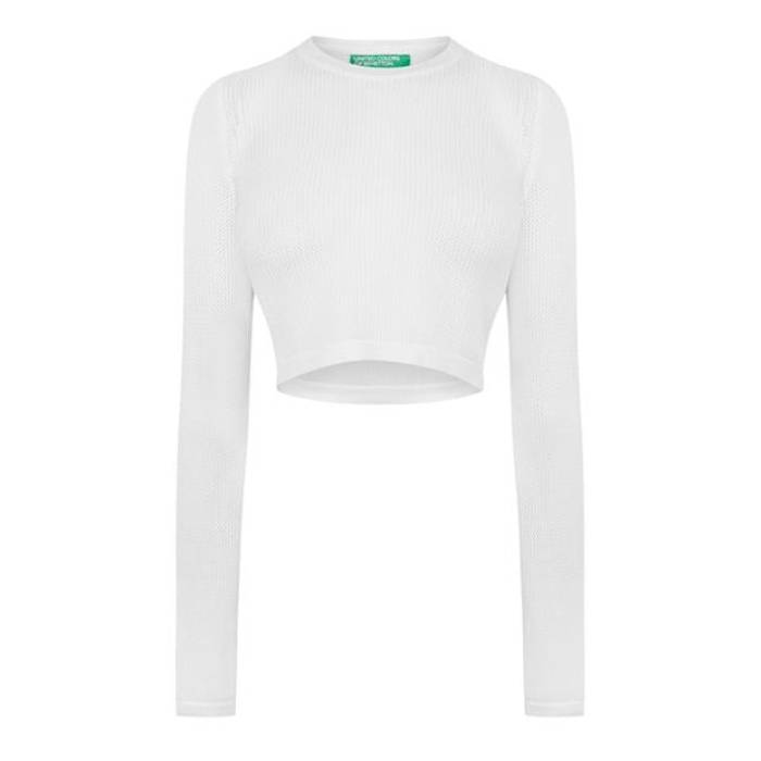 ユナイテッドカラーズオブベネトン United Colors Of Benetton 【 Knitted Long Sleeve Crop Top Women 】 レディース