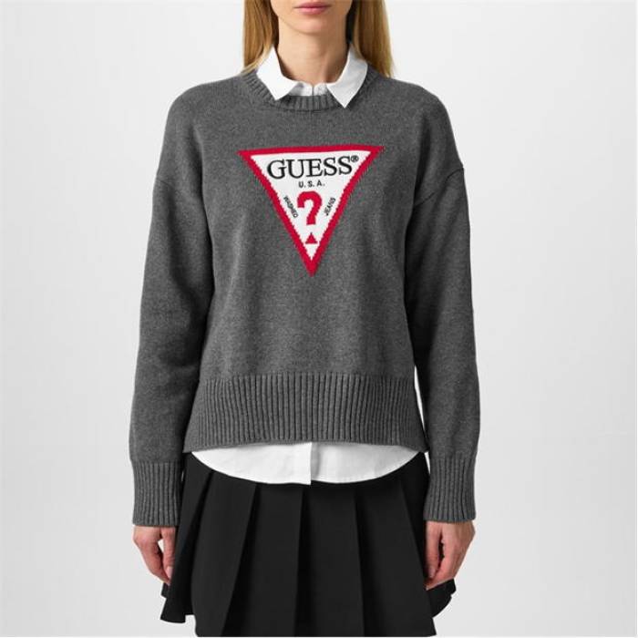 ゲス Guess 【 Triangle Knit Crewneck Jumper Women 】 ファッション レディースファッション トップス その他トップス レ