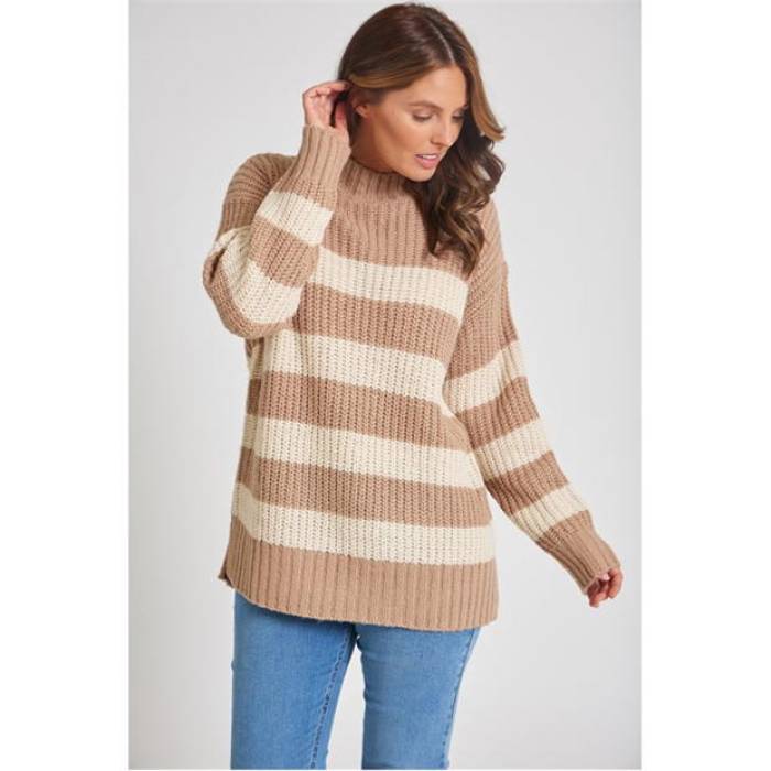 Be You 【 Horizontal Stripe Jumper Women 】 ファッション レディースファッション トップス その他トップス レディース