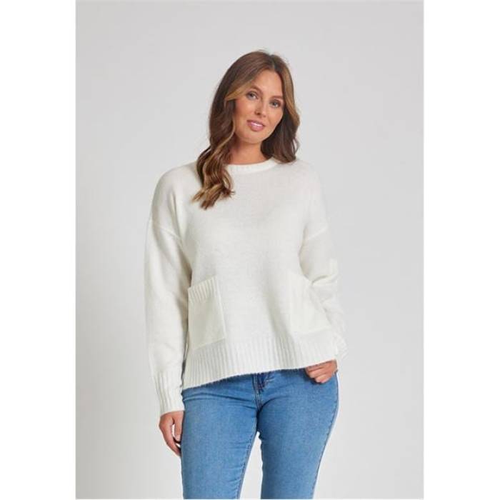 Be You 【 Pocket Crew Neck Jumper Women 】 ファッション レディースファッション トップス その他トップス レディース
