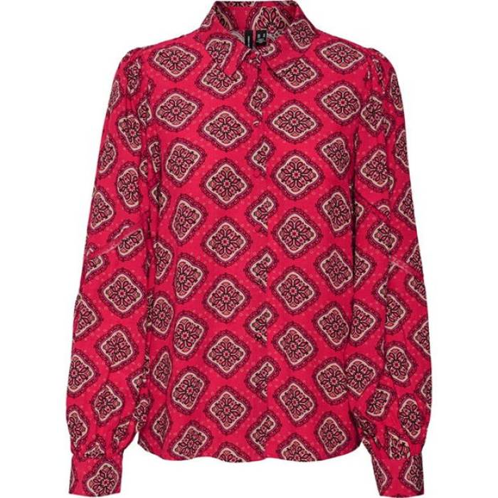 ヴェロモーダ Vero Moda 【 Long Sleeve Patterned Lace Shirt Women 】 レディース