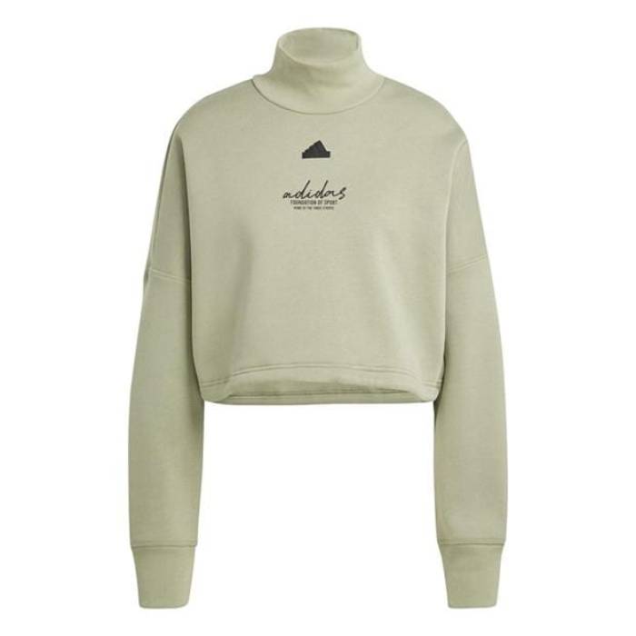 アディダス Adidas 【 Signature Graphic Embroidery Fleece Crop Sweatshirt Womens Women 】 レディース