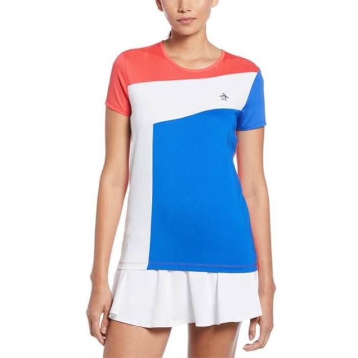 オリジナルペンギン Original Penguin 【 Penguin Asym Block T-Shirt Womens Women 】 レディース