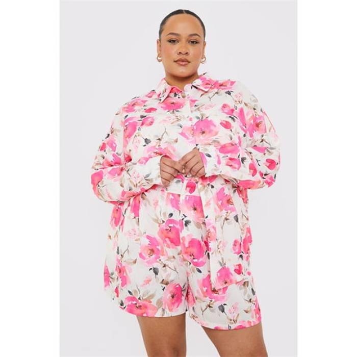 インザスタイル In The Style 【 Curve Pink Shirt Women 】 レディース