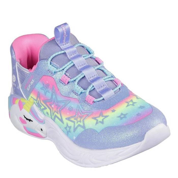 å㡼 Skechers  Lighted Slip-Ins Unicorn Bungee Sne Light Up Trainers Girls Kids  ˥ å