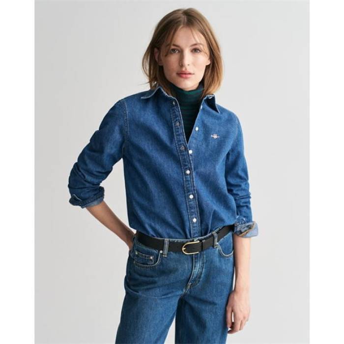 ガント Gant 【 Reg Denim Shirt Indigo 36 Women 】 ファッション レディースファッション トップス その他トップス レデ