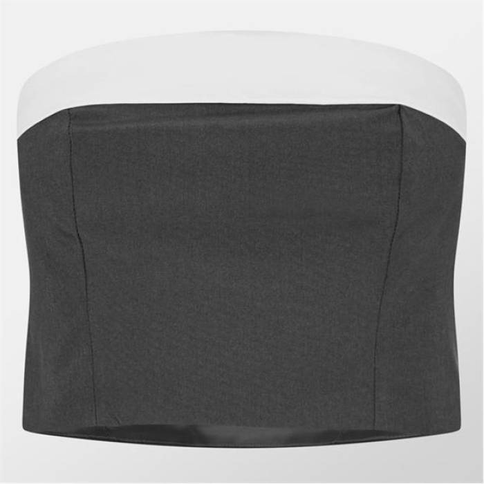 Missy Empire 【 Satin Fold Over Bandeau Top Women 】 レディース