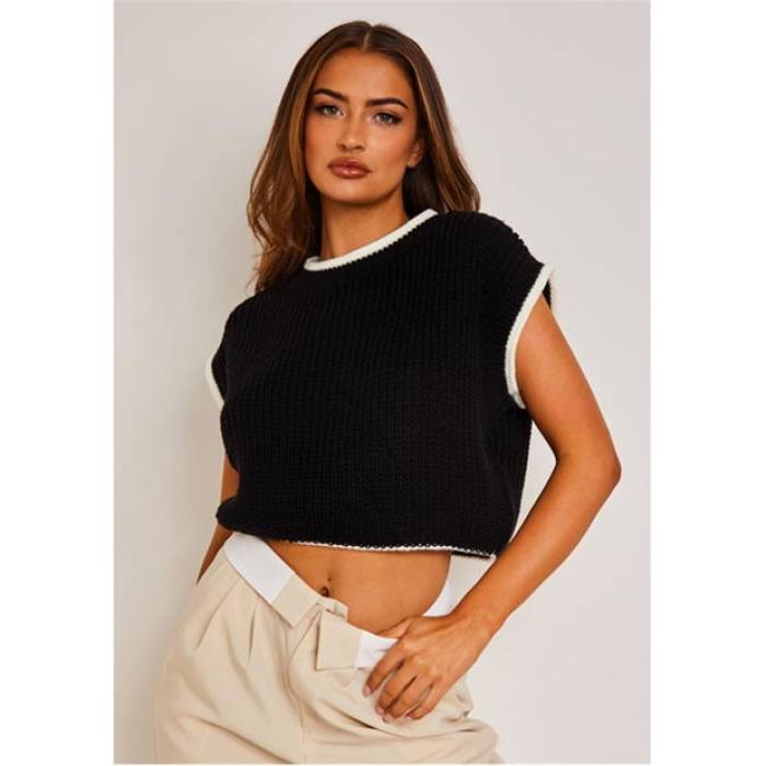 Missy Empire 【 Cropped Knitted Jumper Vest Women 】 ファッション レディースファッション トップス その他トップス レデ