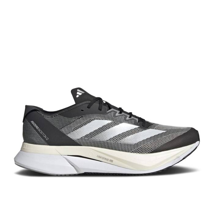AfB_X Adidas y Adizero Boston 12 'Black White' Men z t@bV Yt@bV V[Y Xj[J[ 