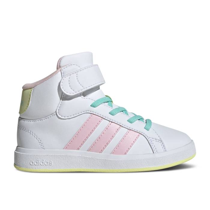 ǥ Adidas  Grand Court Mid K 'White Clear Pink Yellow' Youth  ˥ å