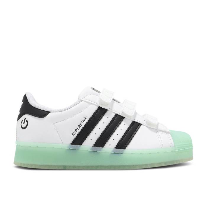 Yahoo! Yahoo!ショッピング(ヤフー ショッピング)アディダス Adidas 【 Superstar Cf C 'Led Lights - White Semi Flash Aqua' Youth 】 ジュニア キッズ