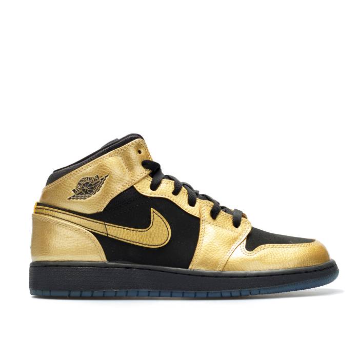 iCL@GAW[_ Air Jordan y Jordan 1 Mid Bg 'Metallic Gold Coin' Youth z WjA LbY